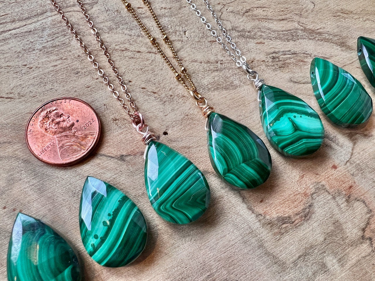 Green malachite necklace gold Raw Malachite pendant necklace sterling silver Real malachite jewelry men women Genuine malachite slab natural
