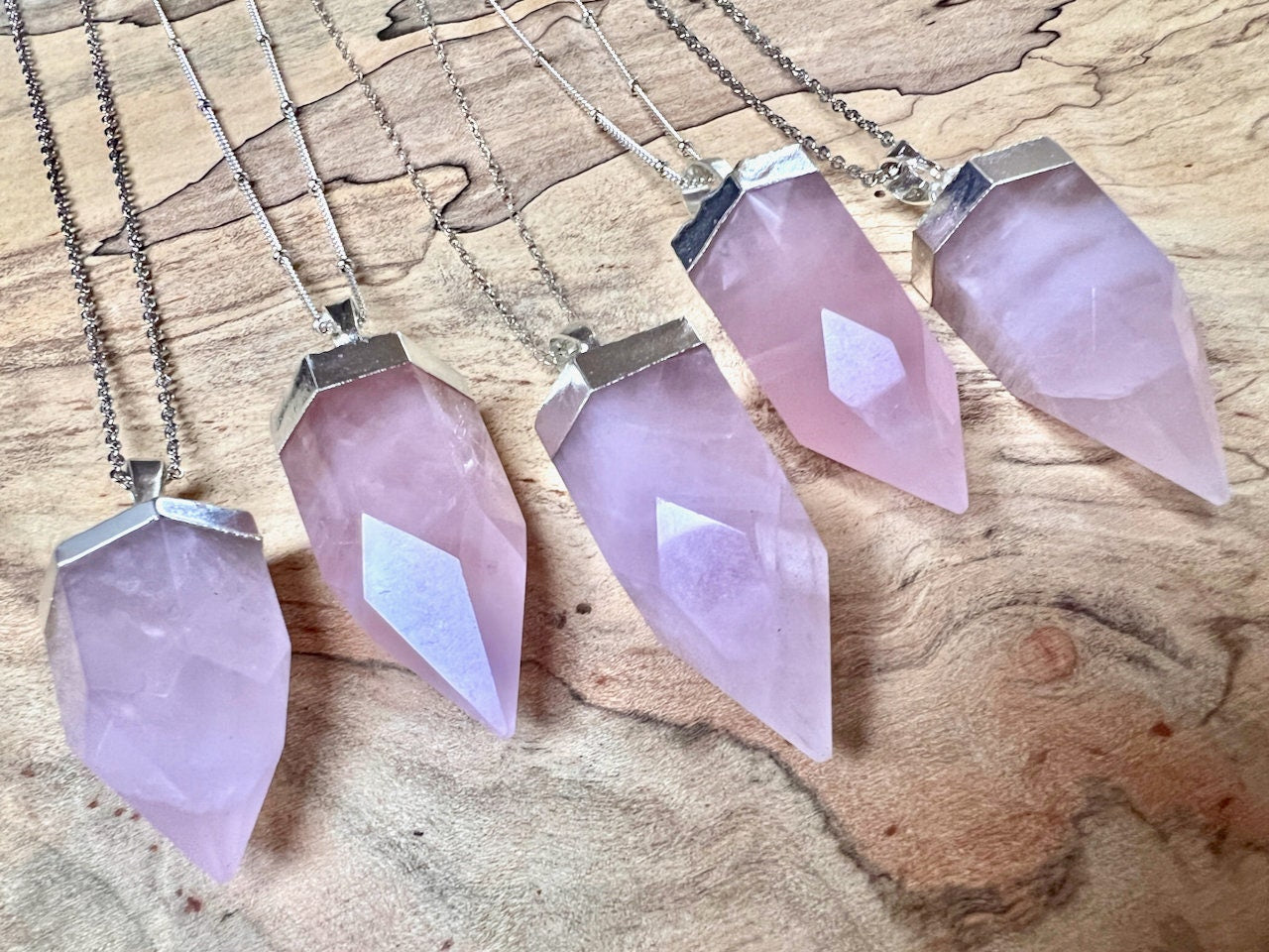 Raw rose quartz point necklace Real rose quartz jewelry Natural rose quartz necklace for women Pink quartz necklace Rose quartz pendulum