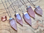 Raw rose quartz point necklace Real rose quartz jewelry Natural rose quartz necklace for women Pink quartz necklace Rose quartz pendulum