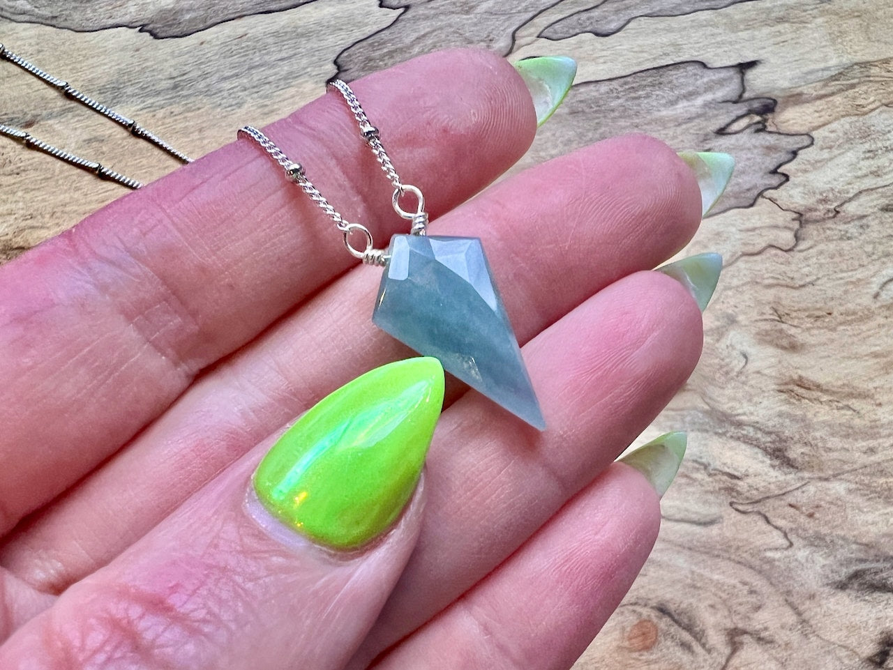 Raw Aquamarine necklace for women Real aquamarine pendant March birthstone necklace Aqua marine necklace Genuine aquamarine crystal necklace