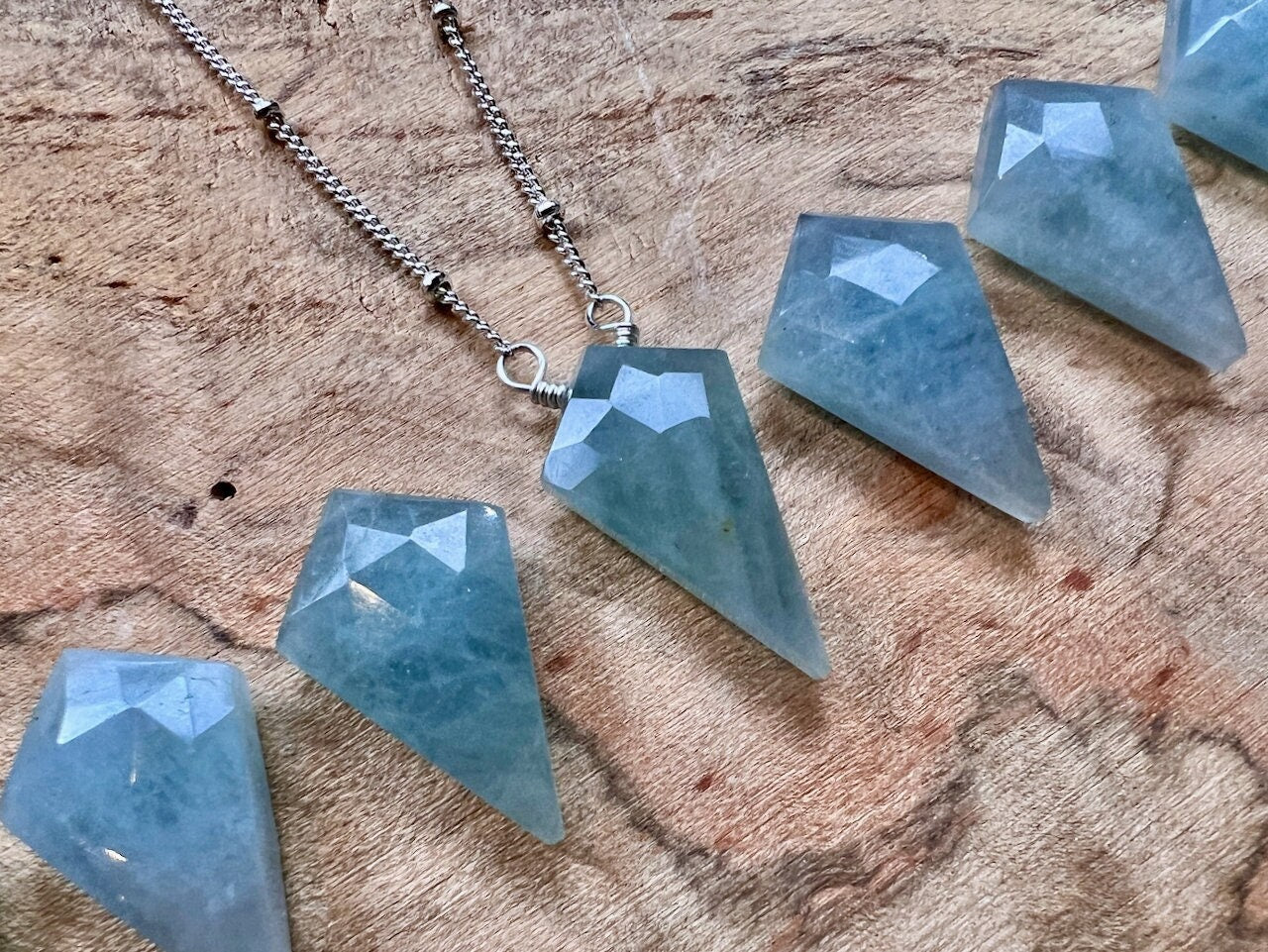 Raw Aquamarine necklace for women Real aquamarine pendant March birthstone necklace Aqua marine necklace Genuine aquamarine crystal necklace