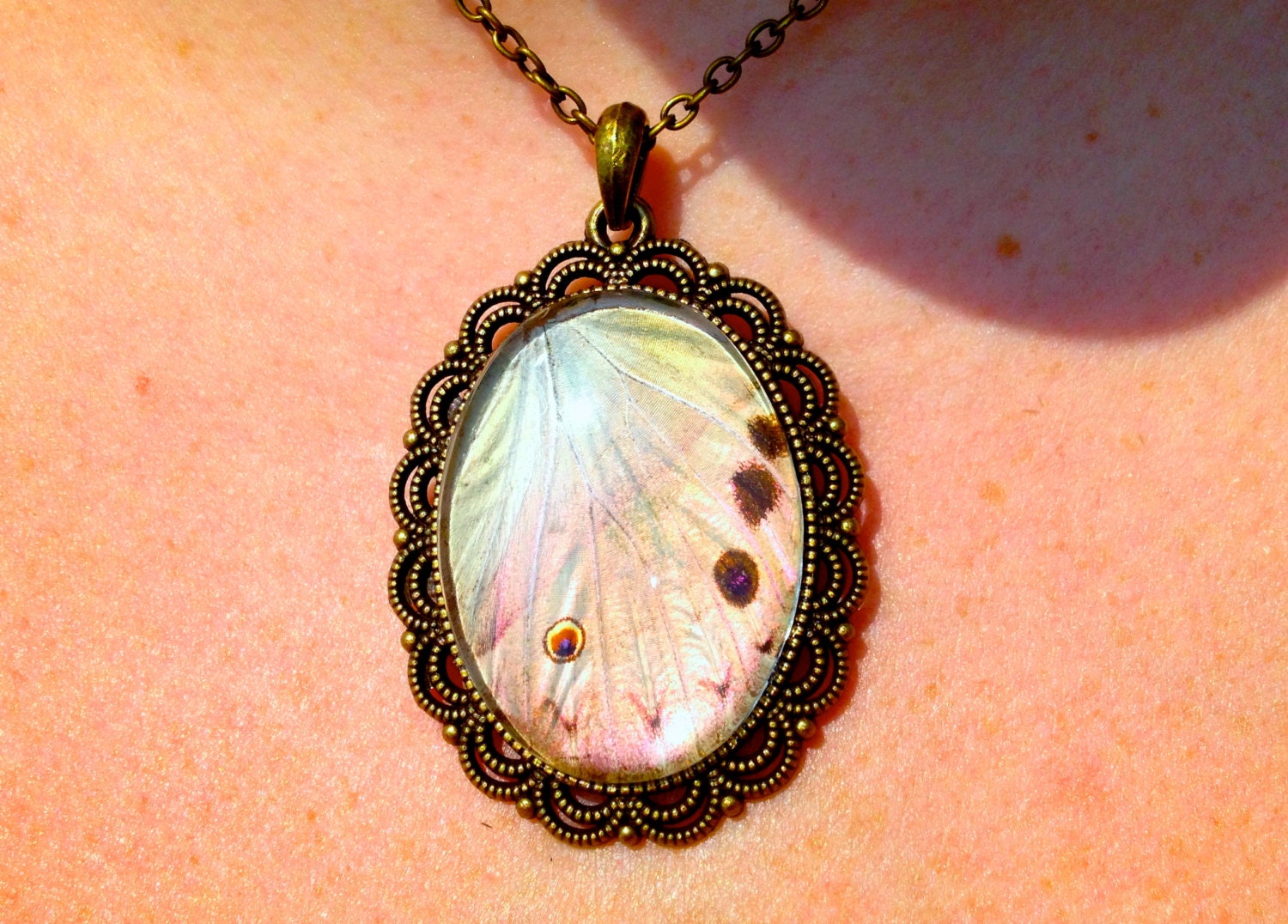 Real Butterfly Wing pendant necklace Pressed butterfly necklace Butterfly gifts for women Taxidermy butterfly framed Pressed flower jewelry