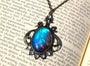 Real blue morpho butterfly wing necklace Vintage jewelry for women butterfly necklace Vintage necklaces for women Handmade jewelry