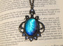 Real blue morpho butterfly wing necklace Vintage jewelry for women Pressed butterfly necklace Vintage necklaces for women Handmade jewelry