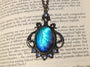 Real blue morpho butterfly necklace Vintage modernist jewelry space butterfly gift for girlfriend Fantasy themed jewelry Dark souls Cosplay