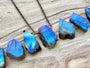 Raw labradorite necklace for men women Raw crystal chunk necklace Rough labradorite necklace Rough crystal necklace Blue labradorite slice