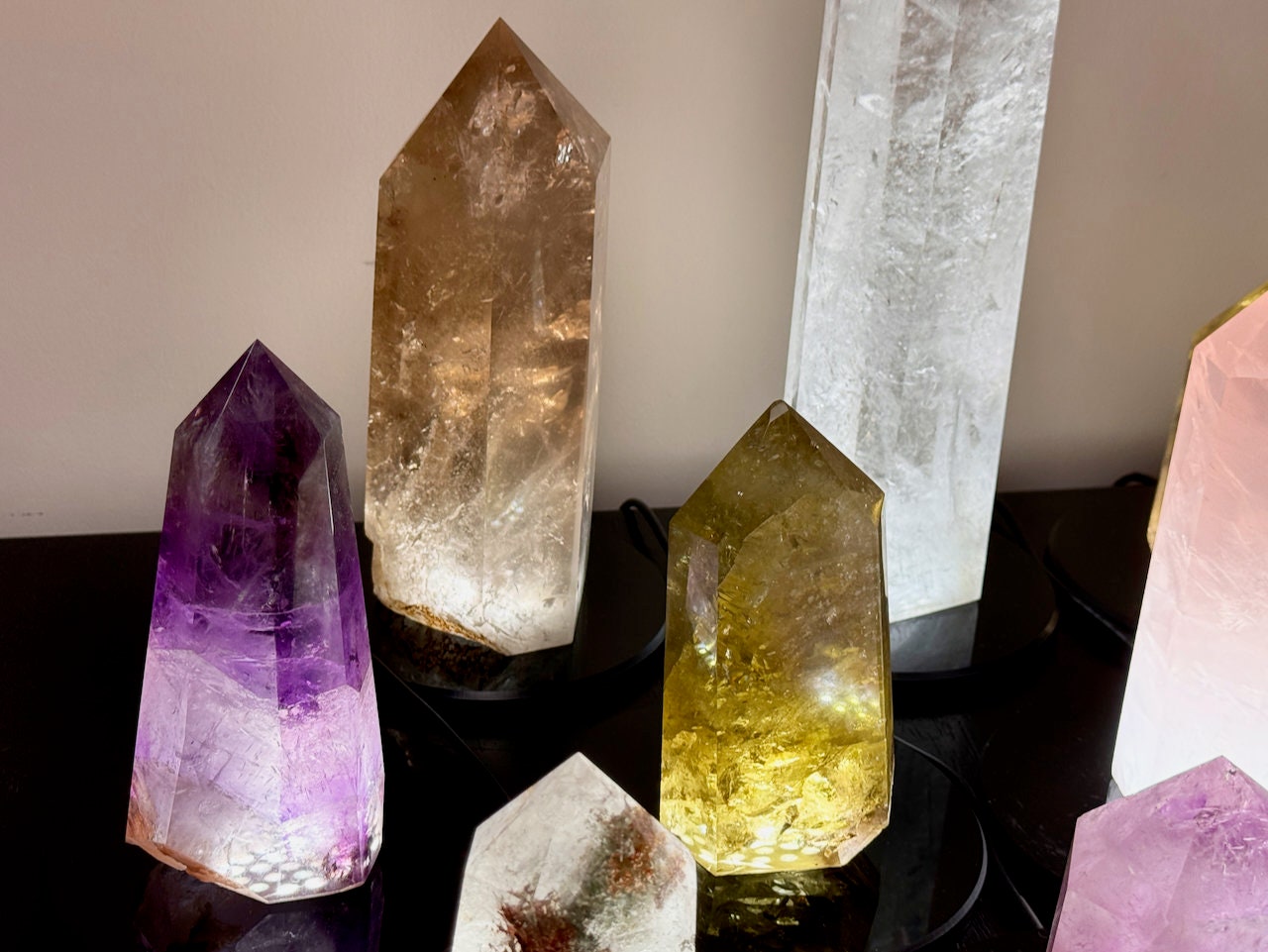 Large crystal towers Real crystal lamp Crystal light fixture Large gemstone tower Citrine lamp Quartz lamp Gemstone lamp Amethyst lamp