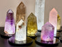 Large crystal towers Real crystal lamp Crystal light fixture Large gemstone tower Citrine lamp Quartz lamp Gemstone lamp Amethyst lamp