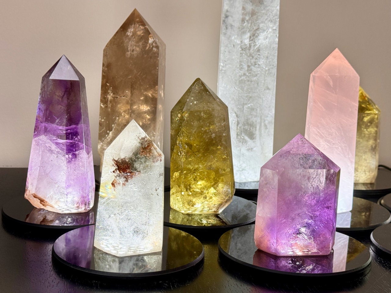 Large crystal towers Real crystal lamp Crystal light fixture Large gemstone tower Citrine lamp Quartz lamp Gemstone lamp Amethyst lamp