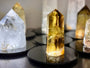 Large citrine tower Quartz crystal lamp Large crystal tower Smoky citrine lamp Quartz crystal light Raw quartz lamp Clear quartz tower