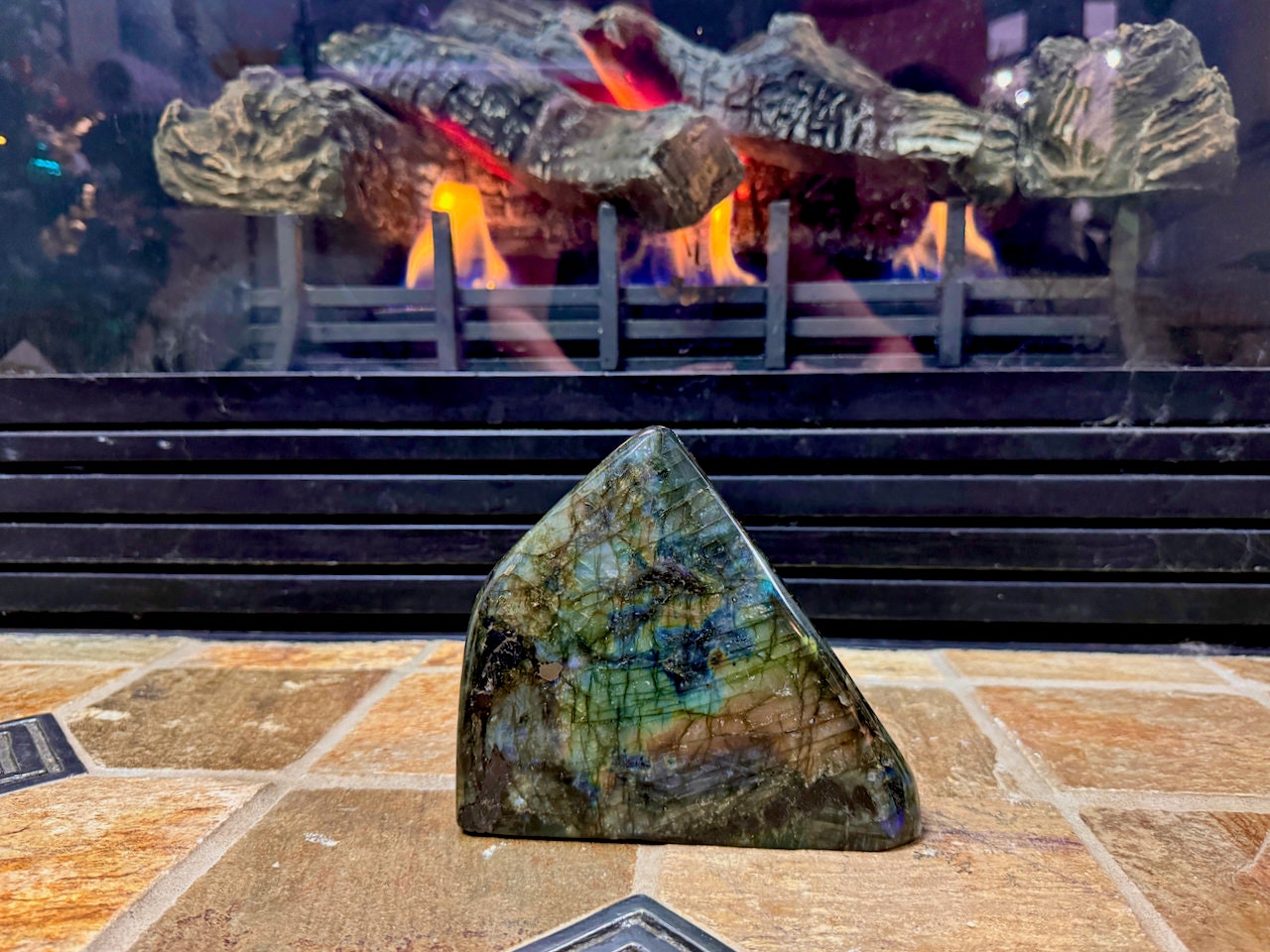 Huge labradorite freeform Large crystal tower XL 5.3lbs 7.75" Rainbow labradorite slab blue Large mineral specimen Large crystal specimen