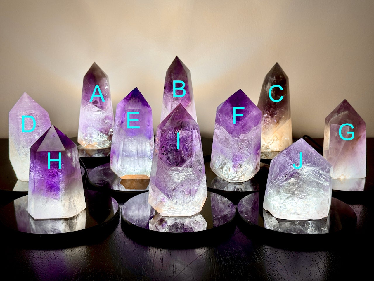 Large amethyst point Crystal lamp Large crystal towers Purple amethyst towers Raw amethyst lamp Gemstone lamp healing crystal light fixture