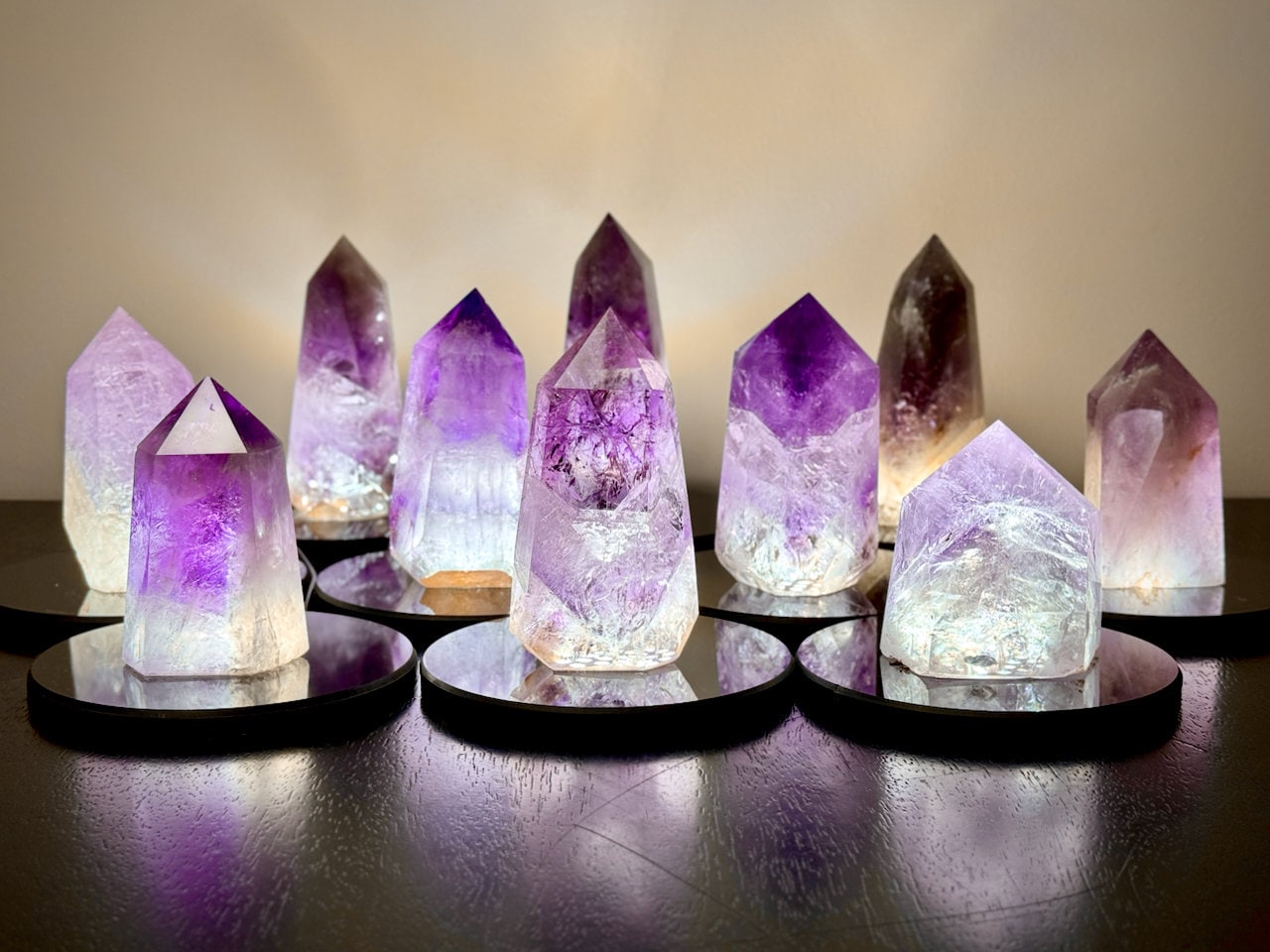 Large amethyst point Crystal lamp Large crystal towers Purple amethyst towers Raw amethyst lamp Gemstone lamp healing crystal light fixture