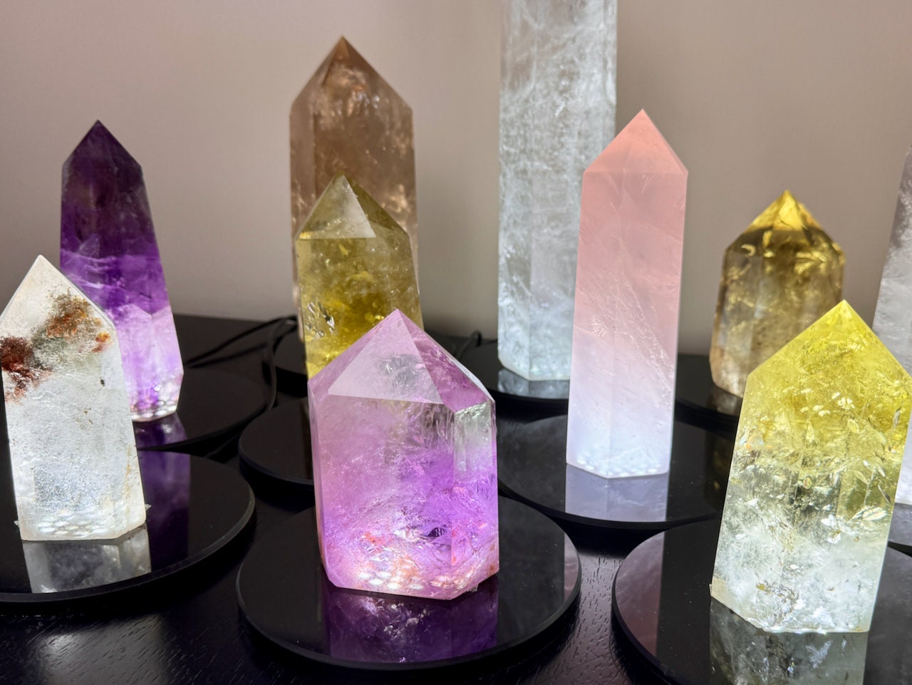 Large crystal towers Real crystal lamp Crystal light fixture Large gemstone tower Citrine lamp Quartz lamp Gemstone lamp Amethyst lamp