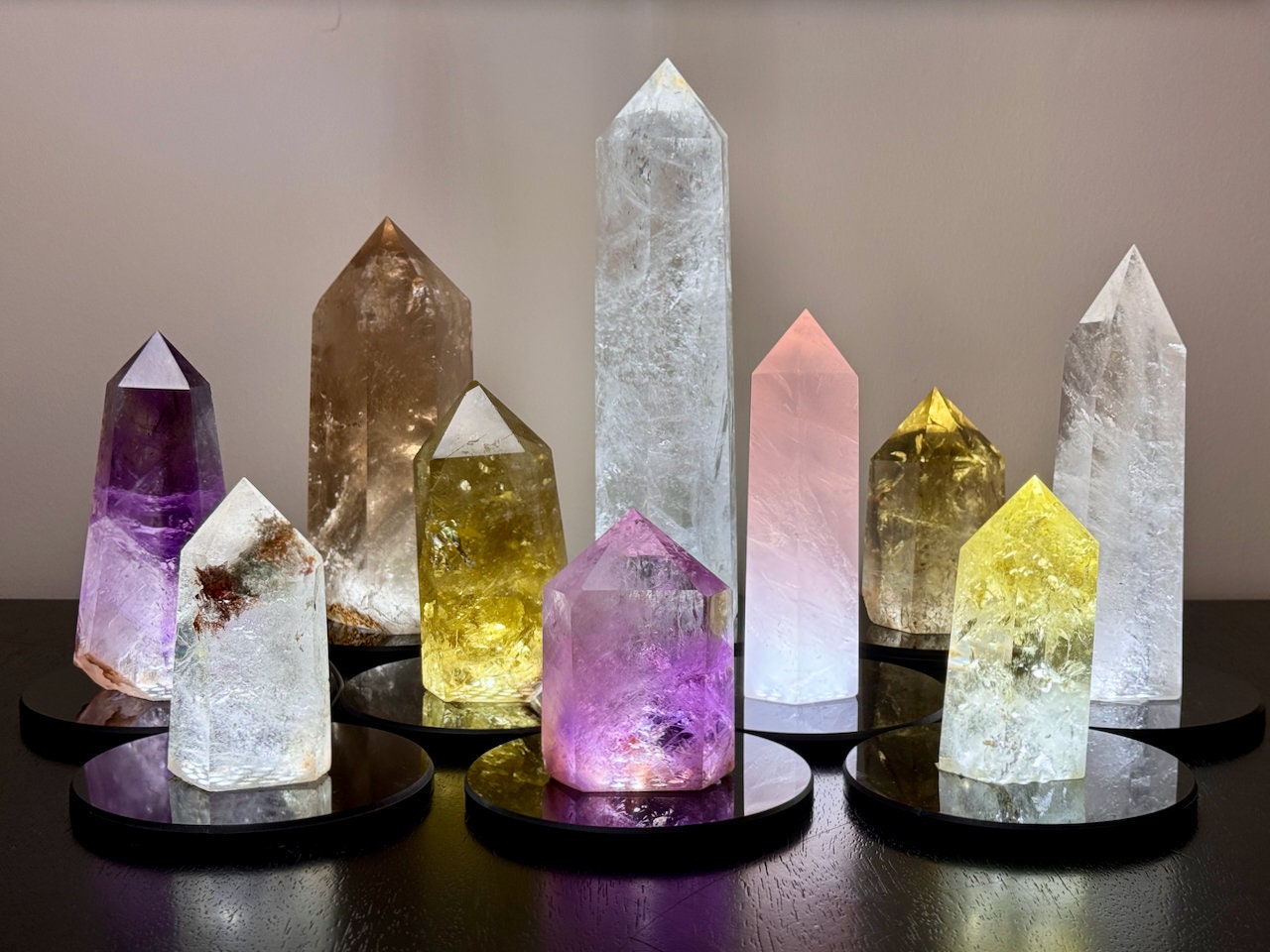 Large crystal towers Real crystal lamp Crystal light fixture Large gemstone tower Citrine lamp Quartz lamp Gemstone lamp Amethyst lamp