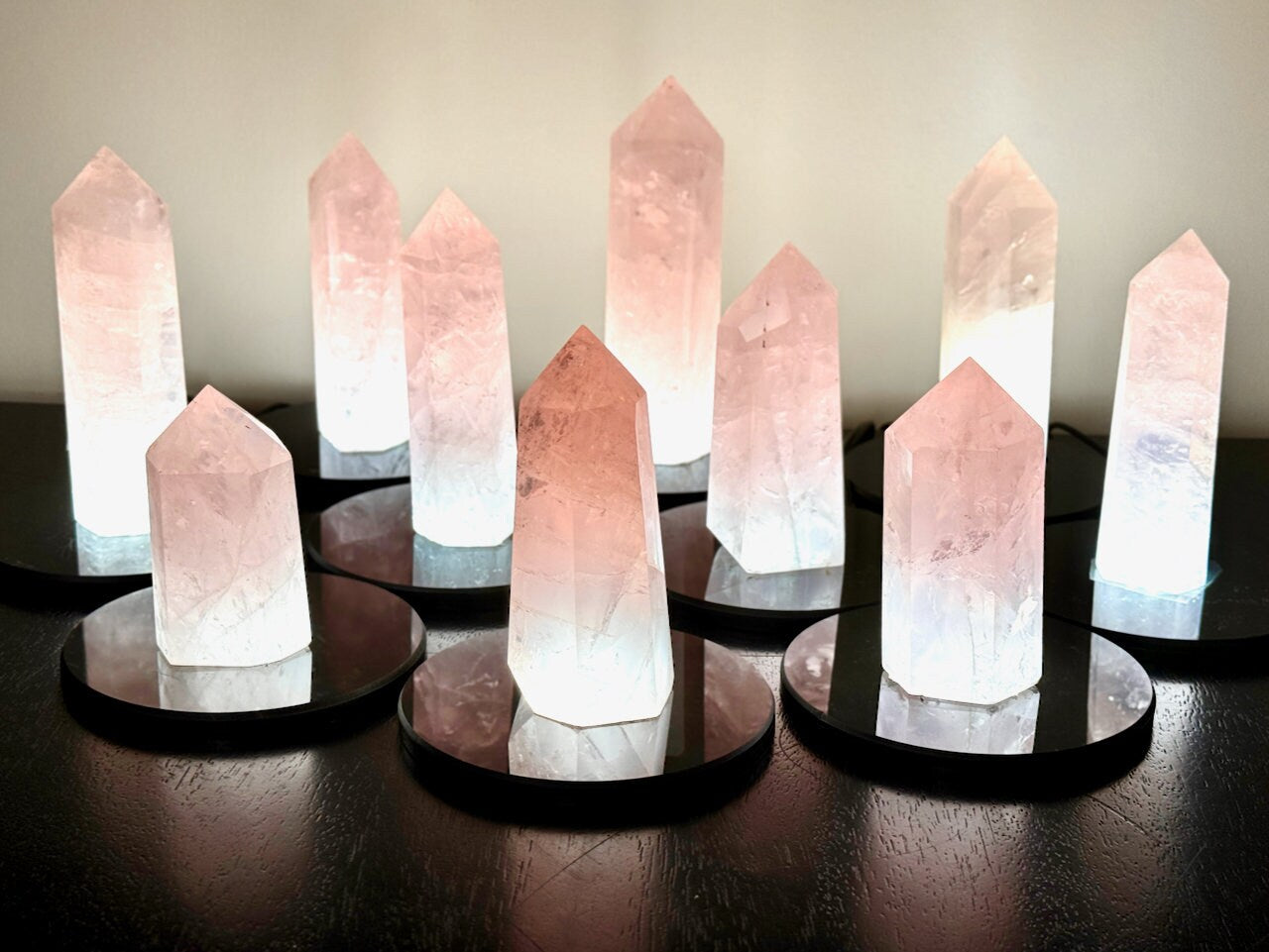 Large Rose Quartz tower Genuine rose quartz light Raw crystal lamp Large crystal towers Crystal generator Real rose quartz lamp Obelisk