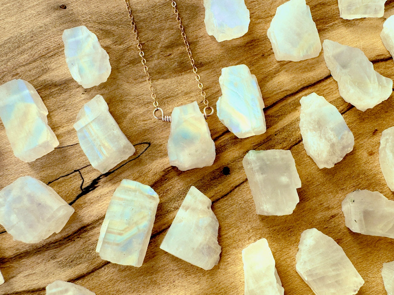 Raw moonstone necklace for women Gemini necklace Raw crystal necklace Real moonstone jewelry Rainbow moonstone pendant necklace