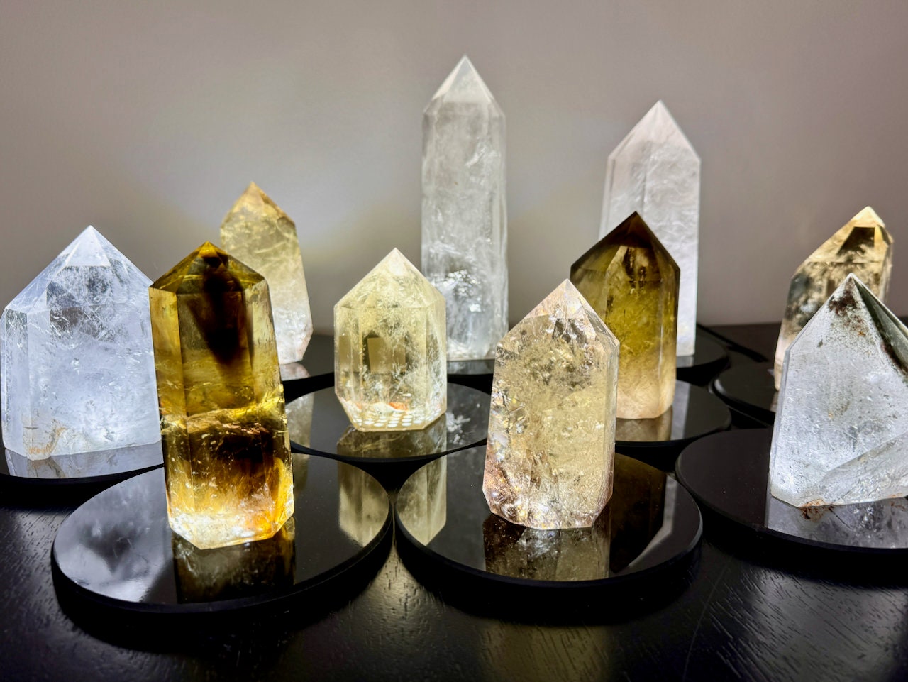 Large citrine tower Quartz crystal lamp Large crystal tower Smoky citrine lamp Quartz crystal light Raw quartz lamp Clear quartz tower