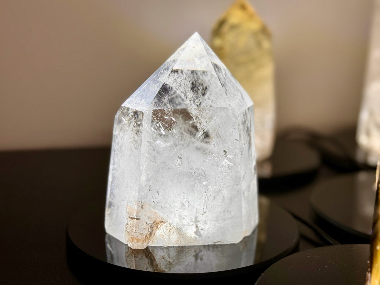 Large citrine tower Quartz crystal lamp Large crystal tower Smoky citrine lamp Quartz crystal light Raw quartz lamp Clear quartz tower