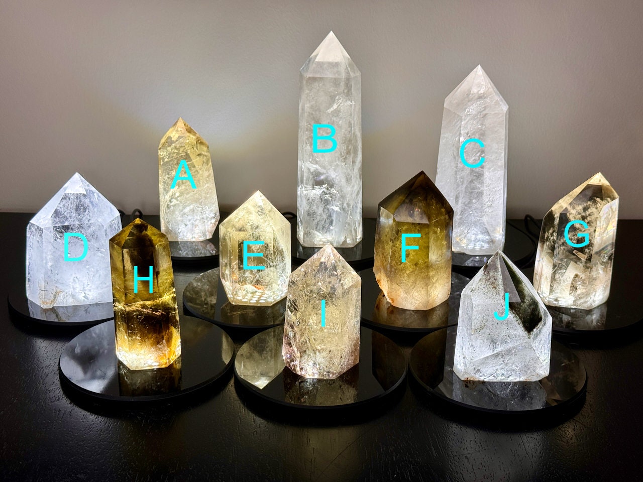 Large citrine tower Quartz crystal lamp Large crystal tower Smoky citrine lamp Quartz crystal light Raw quartz lamp Clear quartz tower