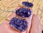 Raw amethyst necklace Large amethyst pendant Real amethyst jewelry for women Amethyst geode necklace Purple druzy pendant Crystal cluster