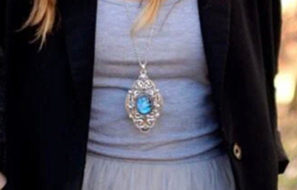 Real Butterfly Jewelry Royal blue necklace Victorian necklace Large silver pendant Victorian pendantCornflower blue Royal blue jewelry