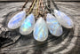 White moonstone necklace Bridal necklace Moonstone wedding jewelry Crystal bridal jewelry Handmade bridal jewelry Rainbow moonstone jewelry