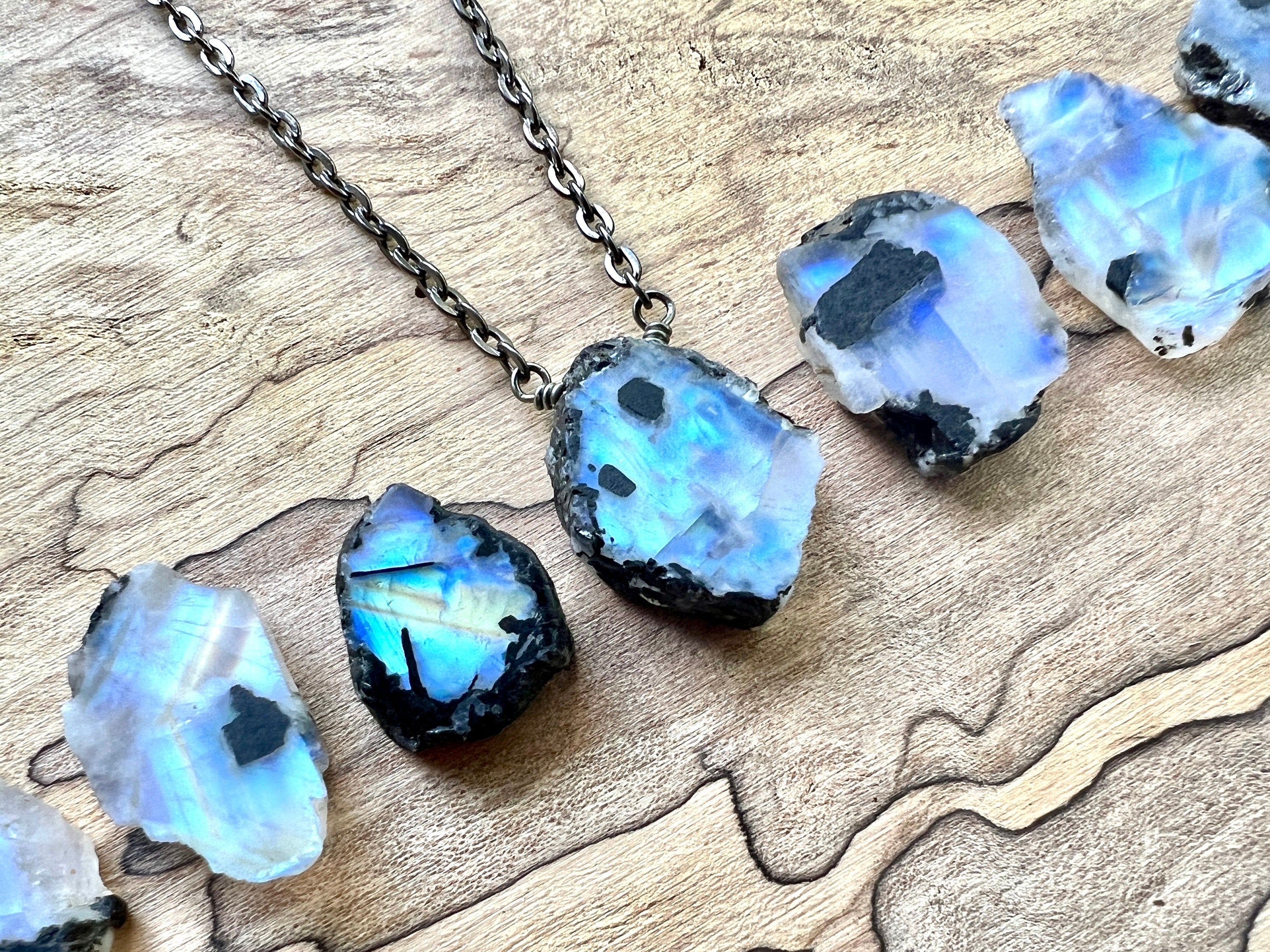 Rainbow moonstone necklace