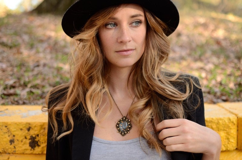 Real Butterfly Wing pendant necklace Handmade jewelry gift for women North Carolina jewelry Pressed flower necklace Insect Taxidermy jewelry