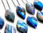 Rainbow labradorite necklace Large stone necklace for men women Blue labradorite palm stone necklace Raw labradorite jewelry Rainbow stone