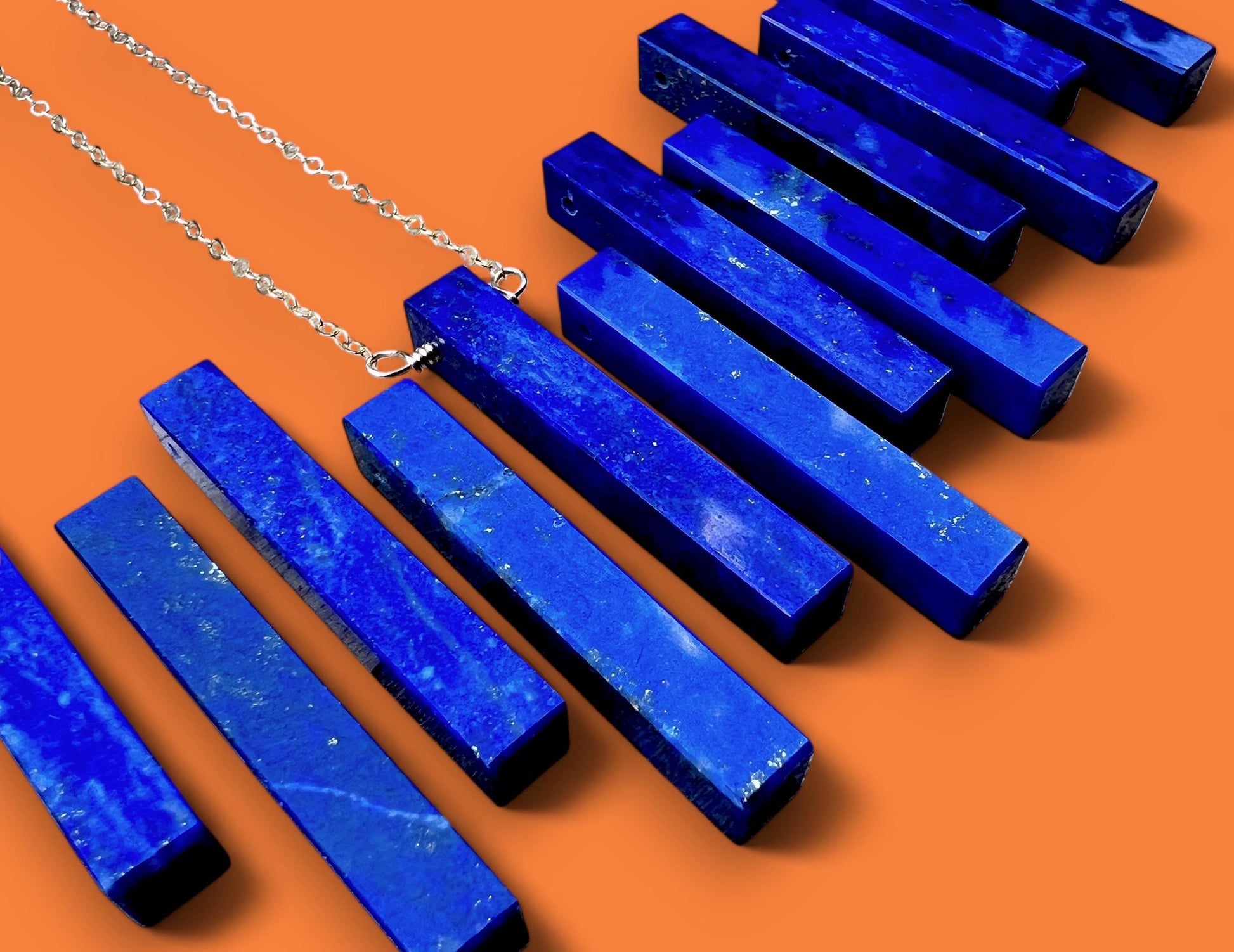 Raw Lapis Lazuli Necklace for men women Blue Lapis necklace Girlfriend boyfriend jewelry Gold lapis lazuli pendant men Couples necklaces