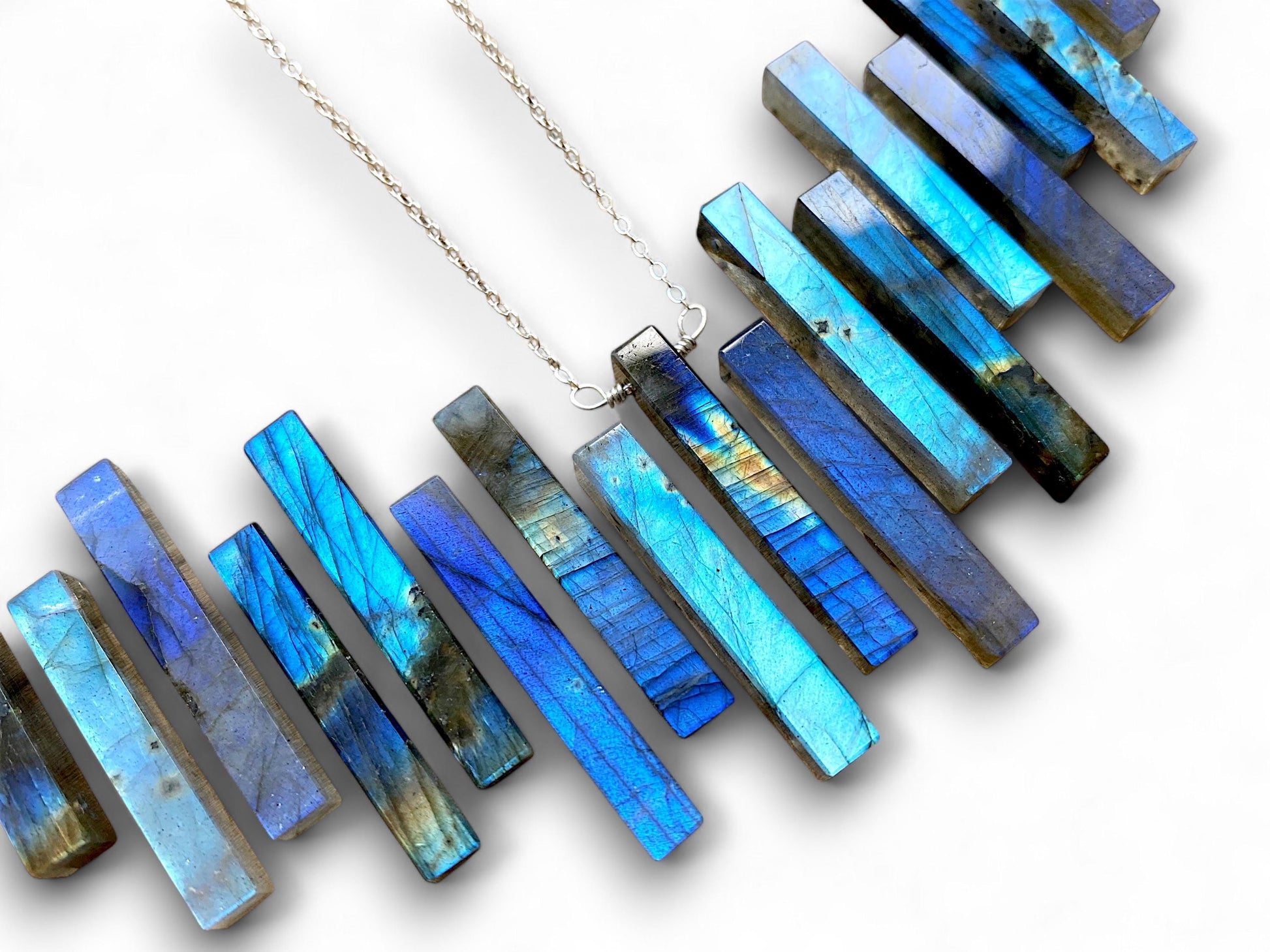 Raw labradorite necklace for men women Handcrafted His and Hers Jewelry Couples necklaces Blue labradorite stone necklace Couples jewelry