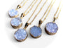 Raw druzy necklace Angel aura quartz necklace Raw druzy jewelry for women Druzy crystal jewelry Small crystal necklace Raw stone necklace