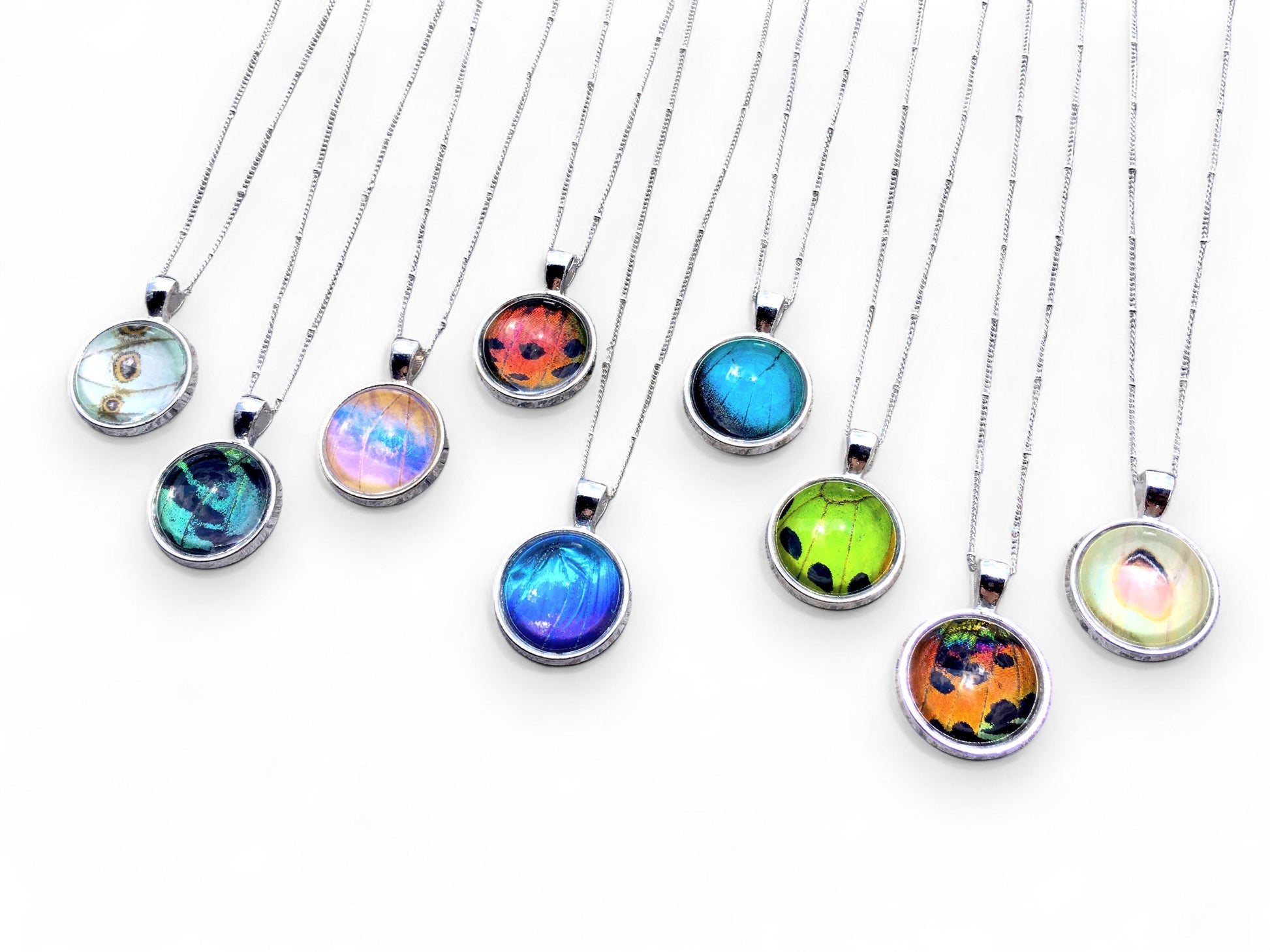 Real ethically sourced butterfly wing necklaces for friends Butterfly keepsake jewelry Friendship necklaces for women insect