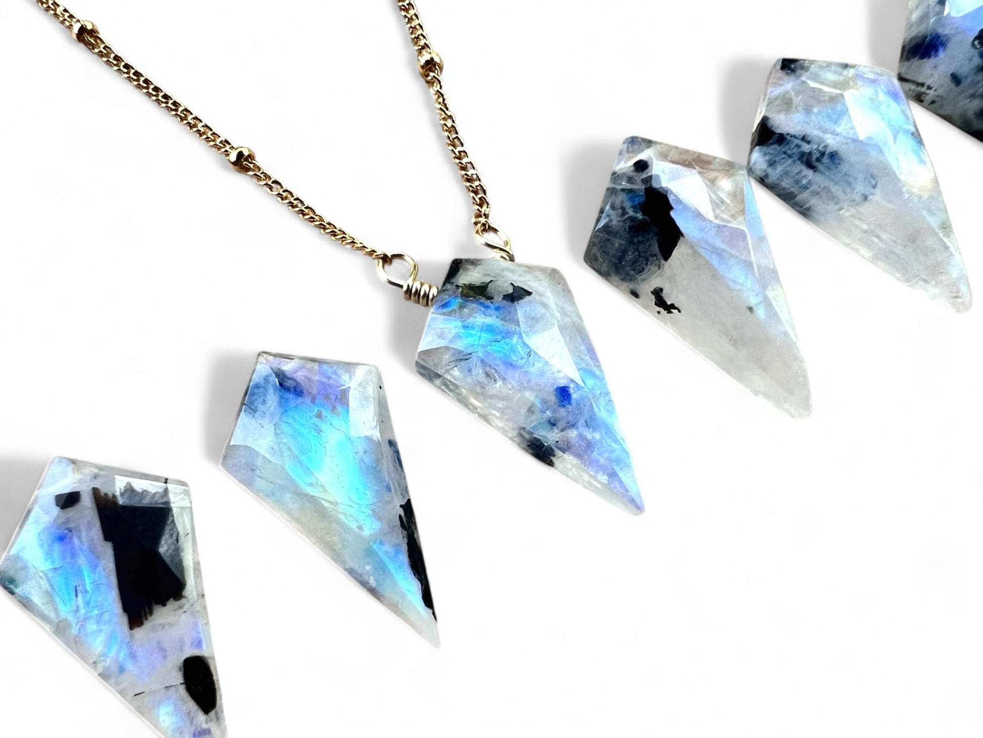 Raw moonstone necklace Gemini necklace Black tourmaline necklace Gemini gifts June birthday gifts Rainbow moonstone pendant Star sign gift