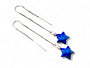 Lapis lazuli earrings dangle Little crystal star earrings Lapis lazuli star earrings Gemstone star earrings Lapis earrings sterling silver