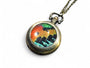 Real Sunset Moth Mechanical Pocket watch Necklace working Steampunk Pocketwatch moth patch preserved butterfly butterfly rainbow