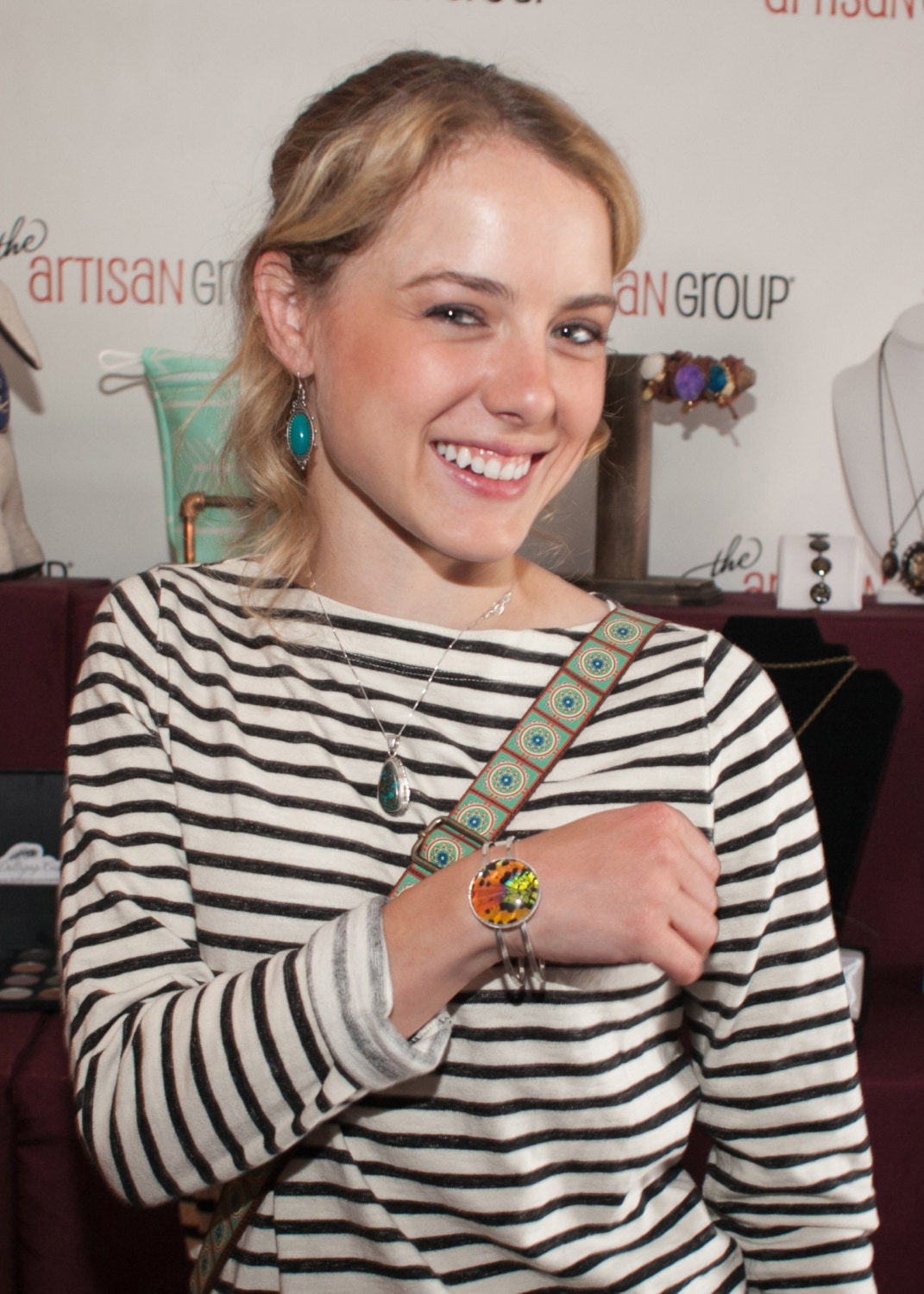 Colorful bracelet Real butterfly wing jewelry Rainbow bracelet Butterfly wing bracelet Shameless boho bangle Large cuff bracelet for women