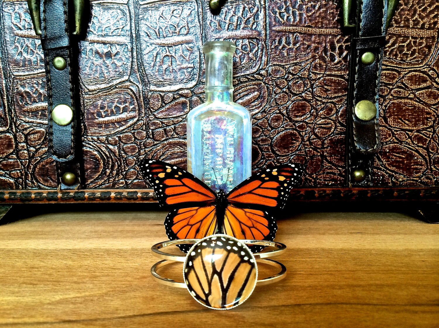 Butterfly bracelet Real Monarch butterfly wing bracelet Memorial bracelet Science bracelet Mourning jewelry Remembrance bracelet