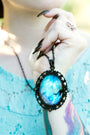Real Blue Morpho Butterfly Jewelry Gothic necklace Pastel goth Aesthetic Vaporwave Soft grunge Long black necklace Gothic jewelry