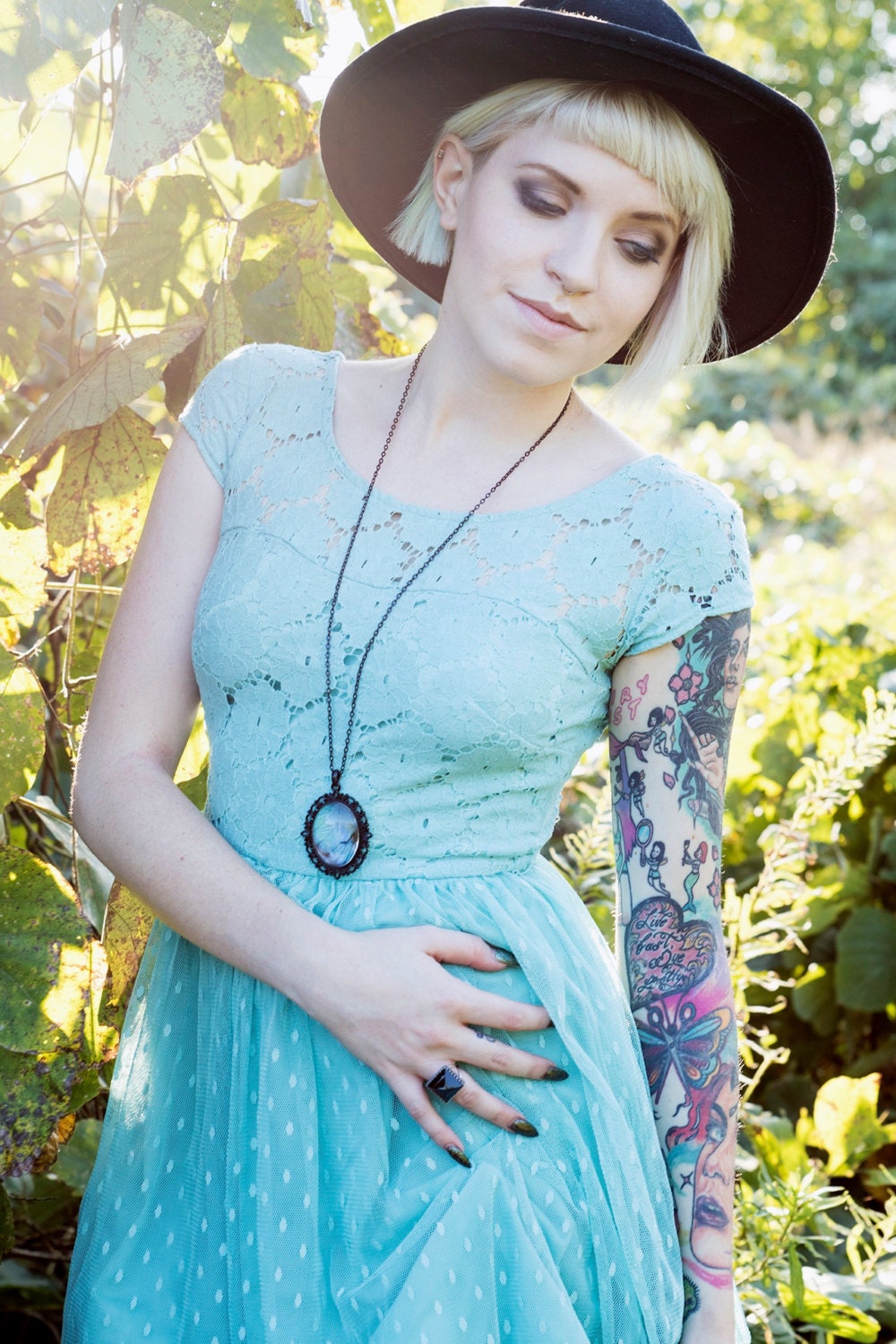 Real Blue Morpho Butterfly Jewelry Gothic necklace Pastel goth Aesthetic Vaporwave Soft grunge Long black necklace Gothic jewelry