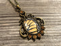 Real monarch butterfly wing necklace Pressed butterfly necklace Framed monarch butterfly necklace Monarch butterfly taxidermy jewelry