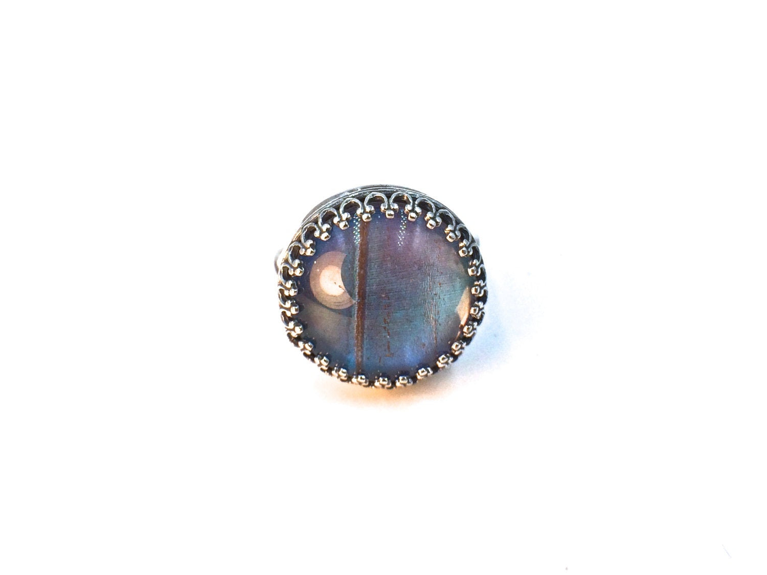 Real butterfly wing ring Blue butterfly ring sterling silver rings for women Celestial rings Pressed flower ring Blue Morpho butterfly ring