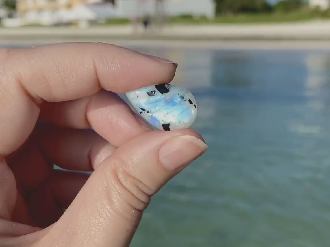 Raw moonstone necklace Handcrafted crystal necklaces Boho layered necklaces Gemstone jewelry Unique anniversary gift for her Black moonstone