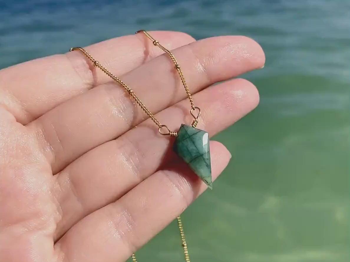 Raw emerald necklace for women men Taurus necklace May birthstone necklace Genuine emerald jewelry Raw emerald pendant Natural emerald