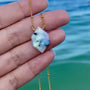 Spotted moonstone necklace gold Rainbow moonstone jewelry for women Gemini gift for her Moonstone pendulum Black moonstone pendant