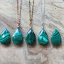 Green malachite necklace gold Raw Malachite pendant necklace sterling silver Real malachite jewelry men women Genuine malachite slab natural
