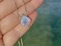 Dainty moonstone necklace rose gold Raw gem necklace Opal moonstone necklace Blue flash moonstone pendant Raw gem jewelry Real moon stone